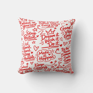 Coussin Typographie Inspirante de Motivation Positive