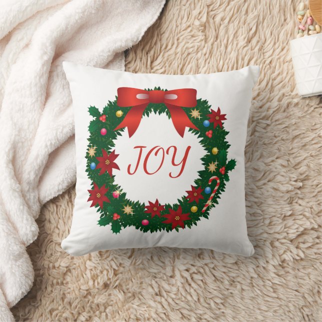 Coussin Typographie "Joie" Courbe de Noël (Couverture)