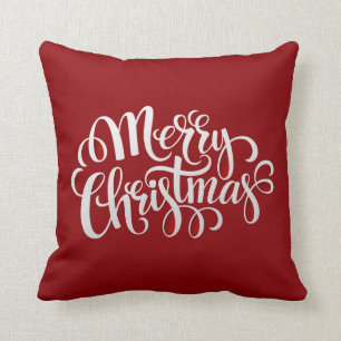 Coussin Typographie Joyeux Noël et Nouvel An