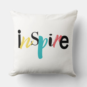 Coussin Typographie moderne, créative et joyeuse d'Inspire