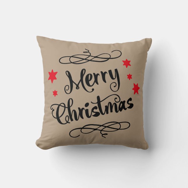 Coussin Typographie moderne de Joyeux Noël (Recto)