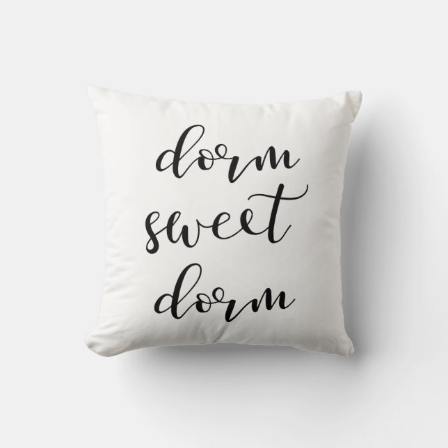 Coussin Typographie moderne Dorme noir et blanc Dorme doux (Recto)