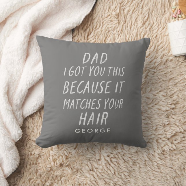 Coussin Typographie moderne drôle papa gris cheveux fête d (Couverture)