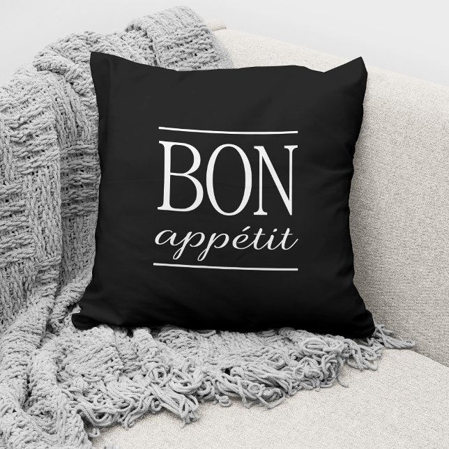 Coussin Typographie moderne en noir et blanc Citation de c (Créateur téléchargé)