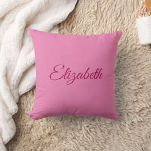 Coussin Typographie moderne Nom personnalisé Modèle rose