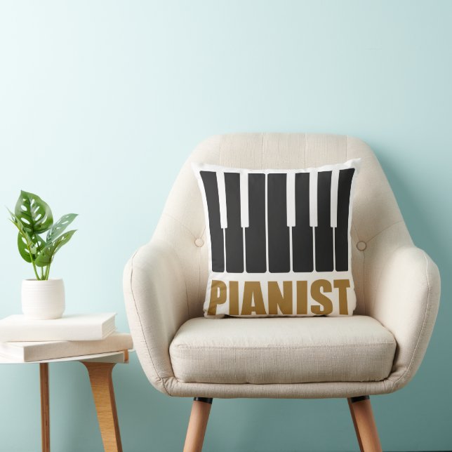 Coussin Typographie moderne pour pianiste (Chaise)