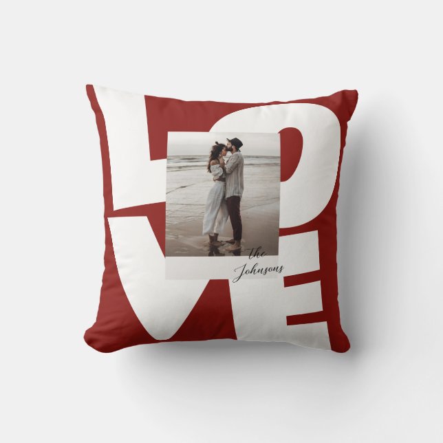 Coussin Typographie murale d'amour audacieux rétro avec ph (Recto)