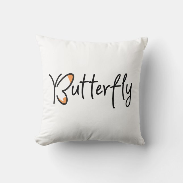 Coussin Typographie papillon, Papillon (Recto)