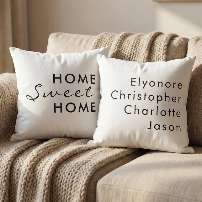 Coussin Typographie personnalisée de ferme Maison Douce Ma (Créateur téléchargé)