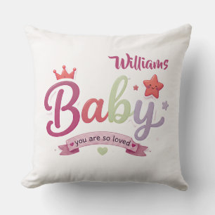 Coussin Typographie personnalisée pour bébé mignon