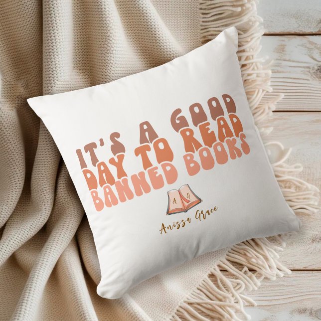 Coussin Typographie Rétro Lis Livres Interdits (Créateur téléchargé)