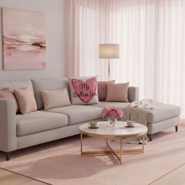 Coussin Typographie romantique élégante citation moderne (Créateur téléchargé)