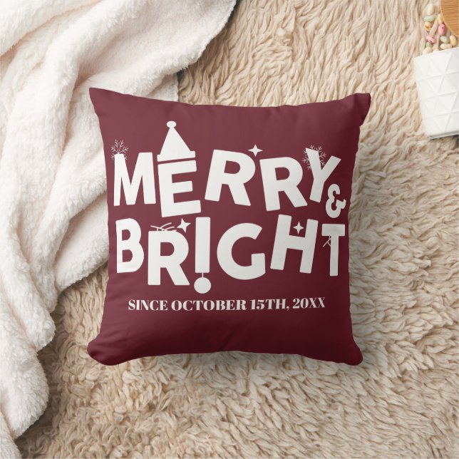 Coussin Typographie simple moderne Joyeux Noël Party (Couverture)