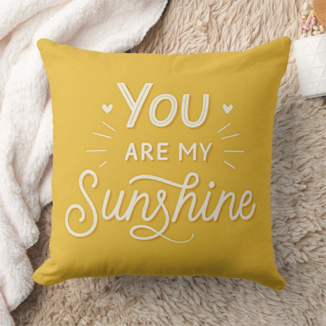 Coussin Typographie Tu es mon Soleil Jaune (Couverture)