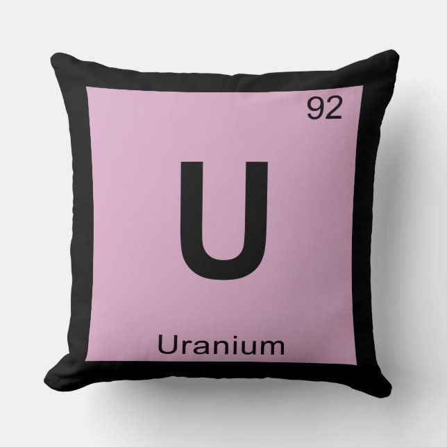Coussin U - Symbole de tableau périodique de la chimie de  (Recto)