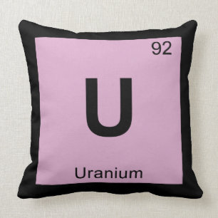 Coussin U - Symbole de tableau périodique de la chimie de