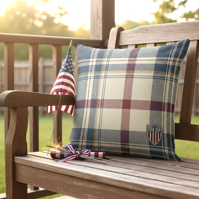 Coussin UA 250 Motif Bouclier à Carreaux Américain ID1301 (Créateur téléchargé)