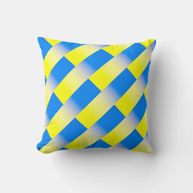 Coussin Ukraine bleue et jaune Inspiration de la paix anti (Recto)