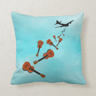 Coussin Ukuleles qui descendent de et d'avion