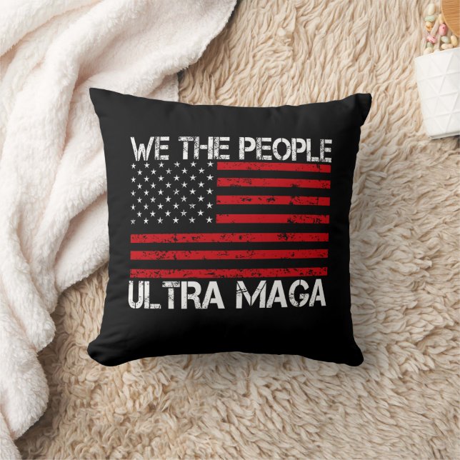Coussin Ultra Maga Pro Trump 2024 Drôle Républicain (Couverture)