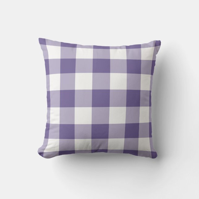 Coussin Ultra Violet En vichy Motif À damiers (Recto)