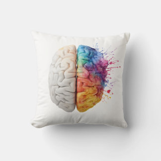 Coussin Um cérebro dividido entre os lados, almofada