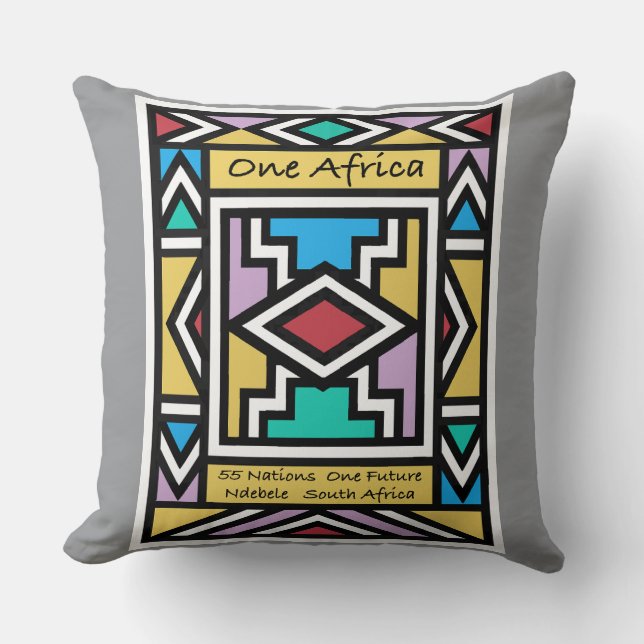 Coussin Un Afrique – Ndebele – Afrique du Sud & Zimbabwe - (Recto)