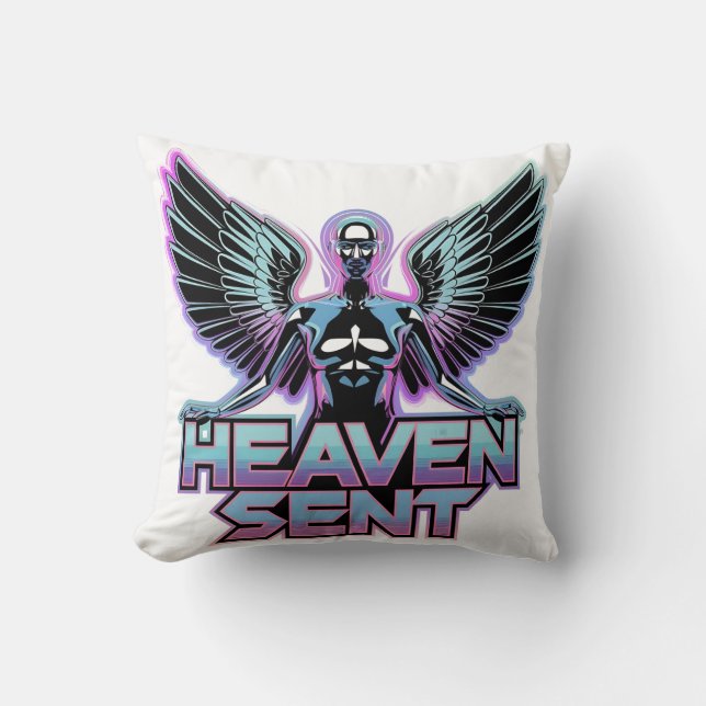 Coussin Un ange métallique brillant avec des ailes, concep (Recto)