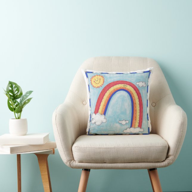 Coussin Un arc-en-ciel heureux (Chaise)