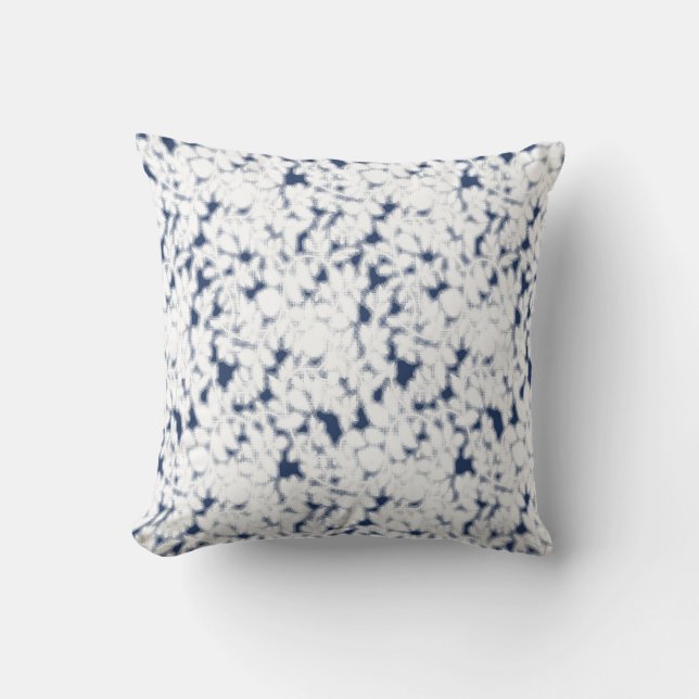 Coussin un arrière - plan blanc et bleu avec un motif (Recto)
