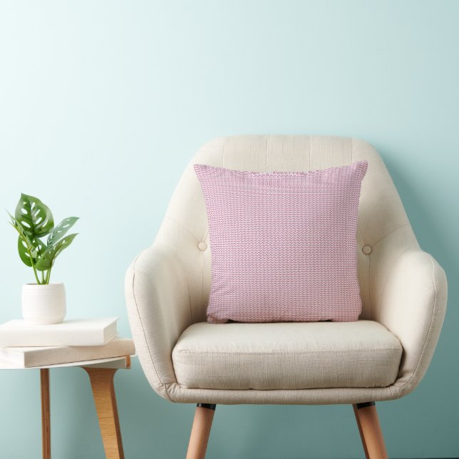 Coussin un arrière - plan rose et blanc aux lignes ondulée (Chaise)