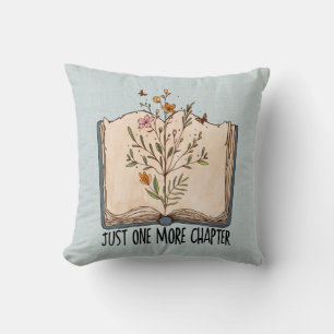 Coussin Un autre chapitre livre des fleurs sauvages papill