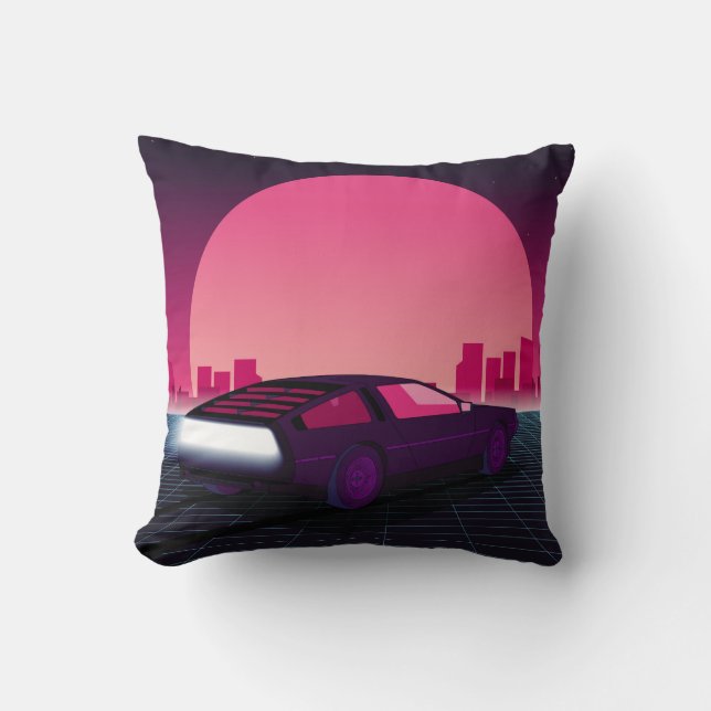 Coussin Un avenir rétro. arrière - plan sci-fi style année (Recto)