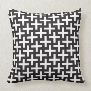 Coussin Un b&w modèle fait avec "plus" le signe