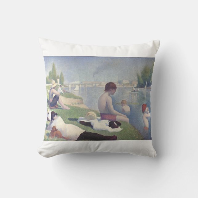 Coussin Un bain à Asnières de Georges Pierre Seurat (Recto)