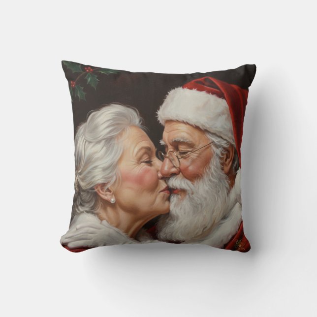 Coussin Un baiser du père Noël (Recto)