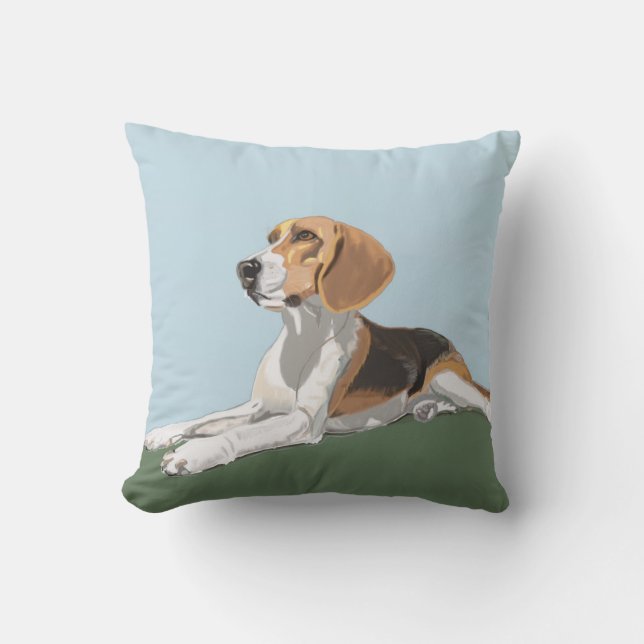 Coussin Un Beagle magnifique assis (Recto)