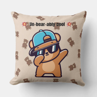 Coussin Un-Bear-ably Cool | Cute Bear Pillow