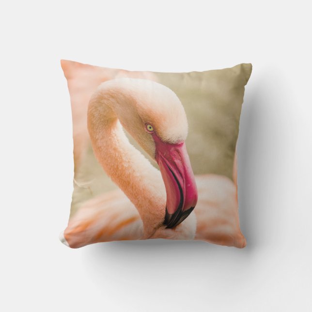Coussin Un Beau Flamant rose Rose (Recto)