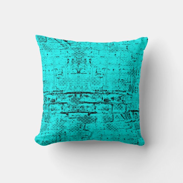 Coussin Un bleu turquoise grinçant sans couleur. Éléments  (Recto)