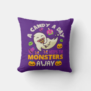 Coussin Un Bonbon Par Jour Empêche Les Monstres D'Hallowee