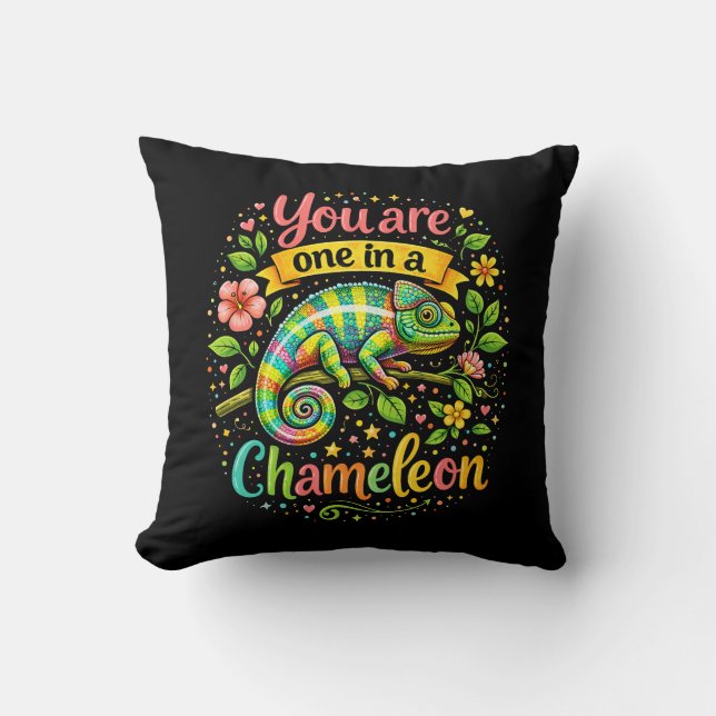Coussin Un caméléon unique (Recto)