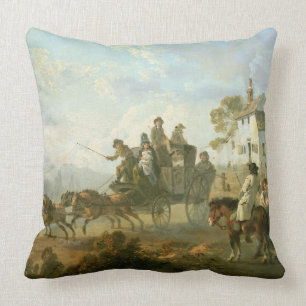 Coussin Un car d'étape sur une route de campagne, 1792