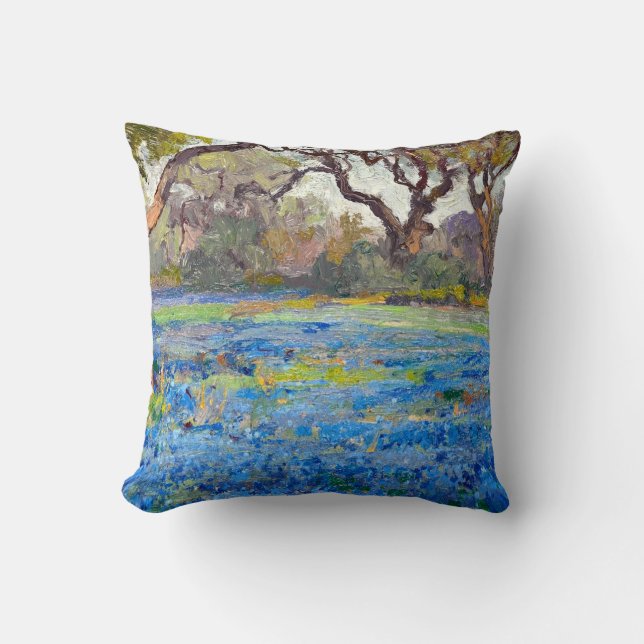 Coussin Un champ de bleus à Alamo Heights, 1919 (Recto)