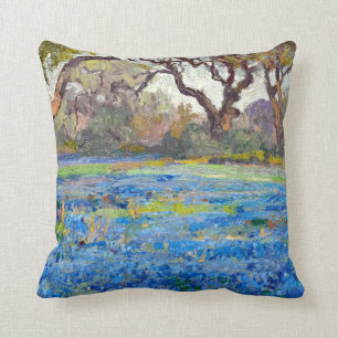 Coussin Un champ de bleus à Alamo Heights, 1919