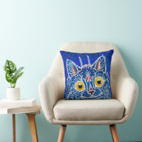 Un chat dans le style gothique par Louis Wain