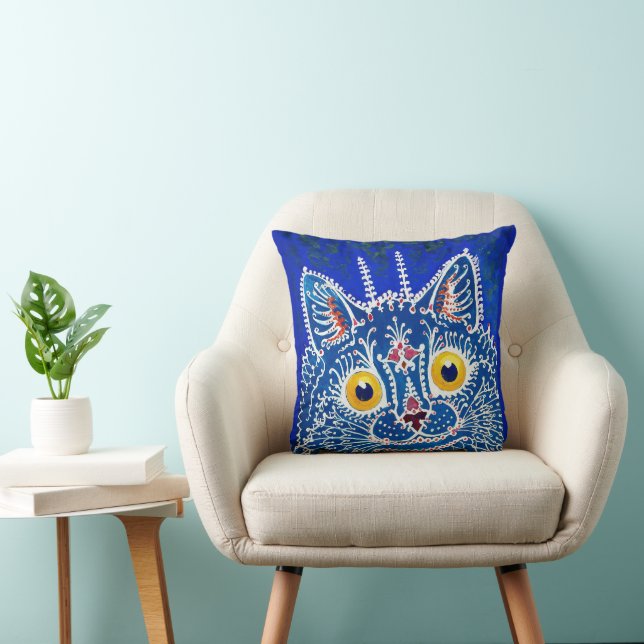 Coussin Un chat dans le style gothique par Louis Wain  (Chaise)