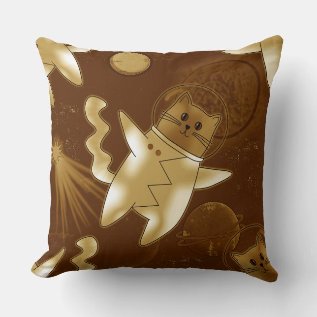 Coussin Un chat dans l'espace. (Recto)