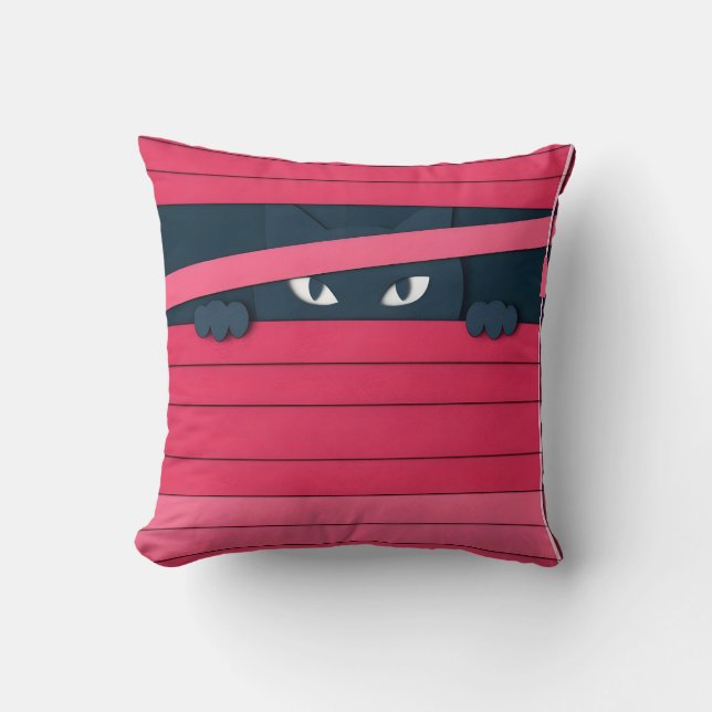 Coussin Un chat stylisé minimaliste (Recto)