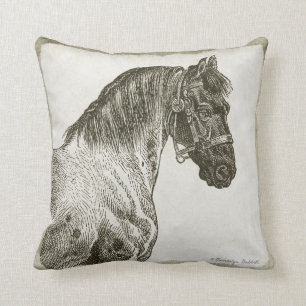Coussin Un cheval de ferme Vintage lance de l'oreiller dan